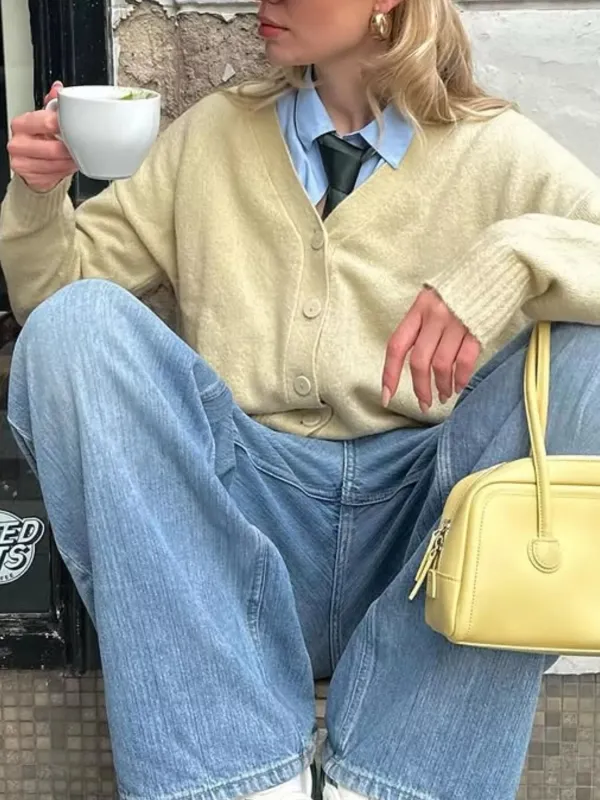 Casual Knit Button-Down Cardigan sold by Charming Charlie