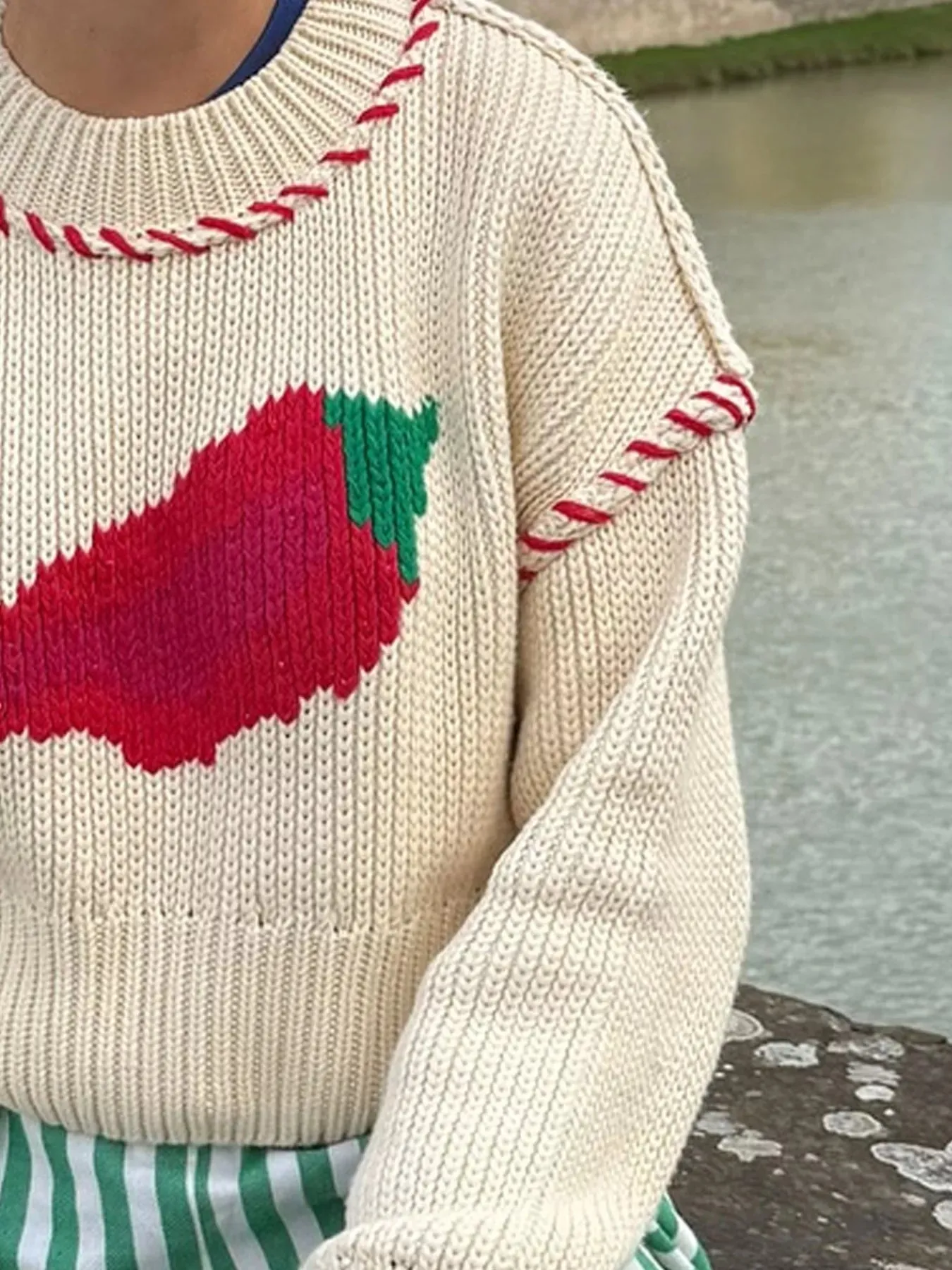 Pepper Round Neck Long Sleeve Sweater sold by Charming Charlie product image thumbnail 3