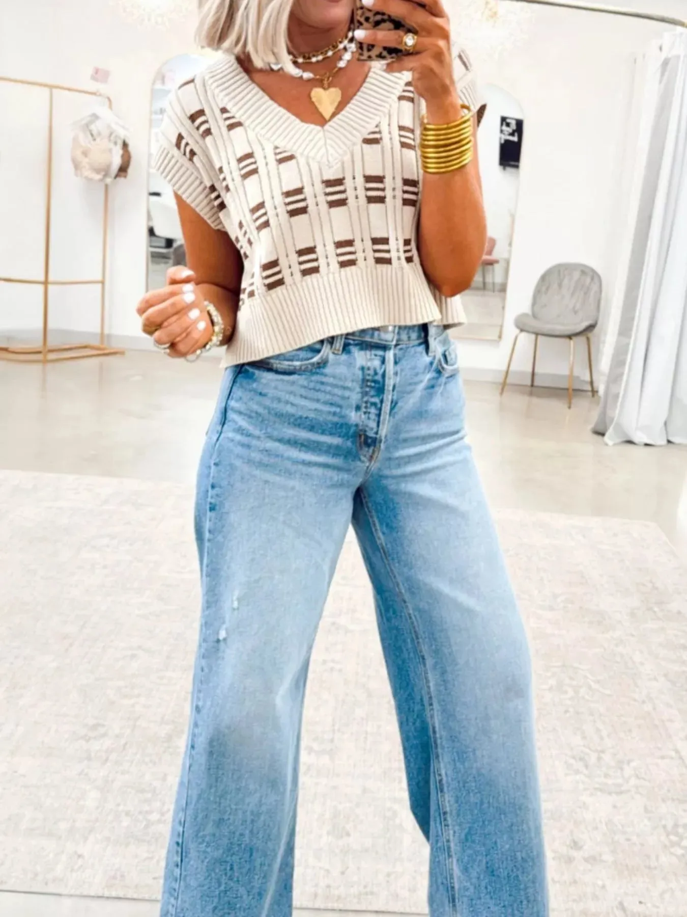 Ribbed Cropped Sweater Vest sold by Charming Charlie product image thumbnail 4