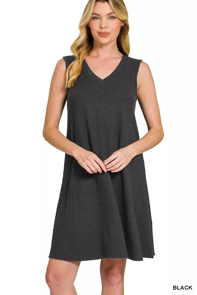 Zenana Raised Rib Sleeveless Mini Dress sold by Charming Charlie