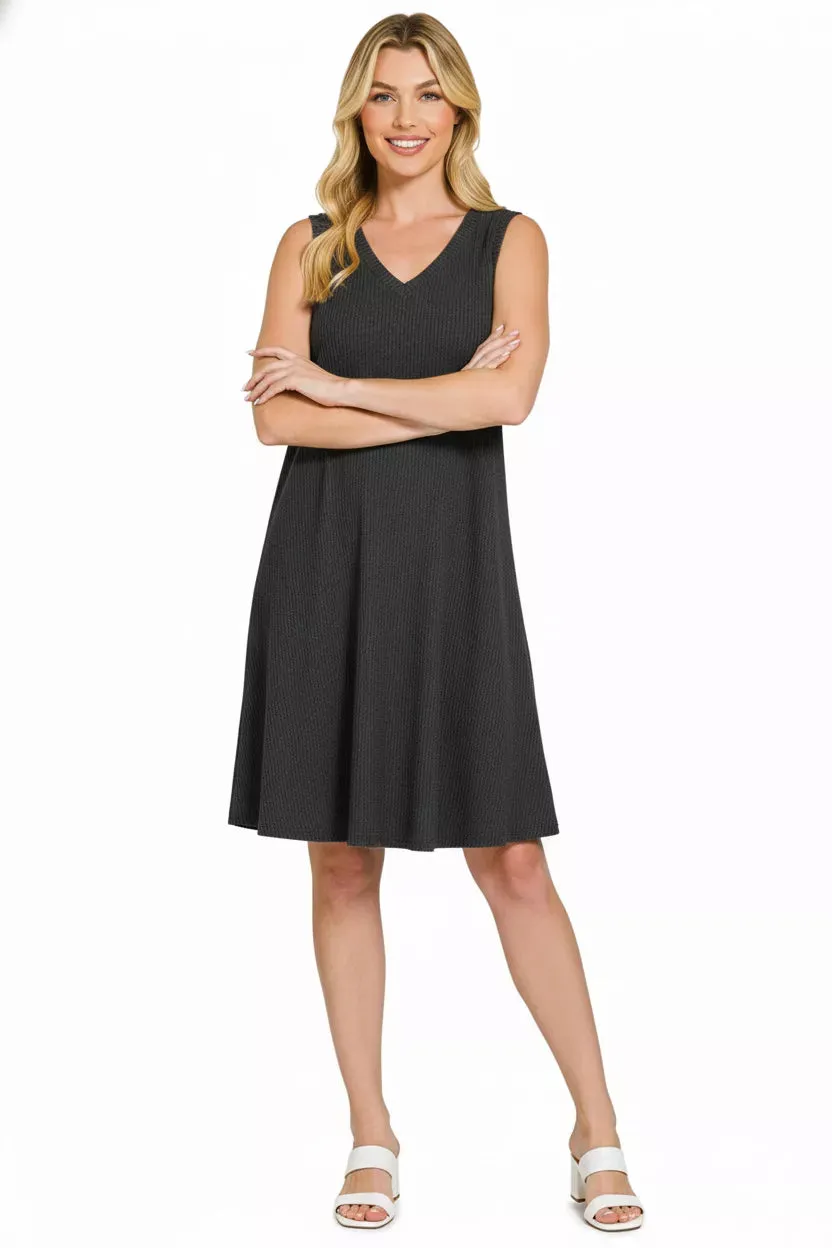 Zenana Raised Rib Sleeveless Mini Dress sold by Charming Charlie product image thumbnail 2