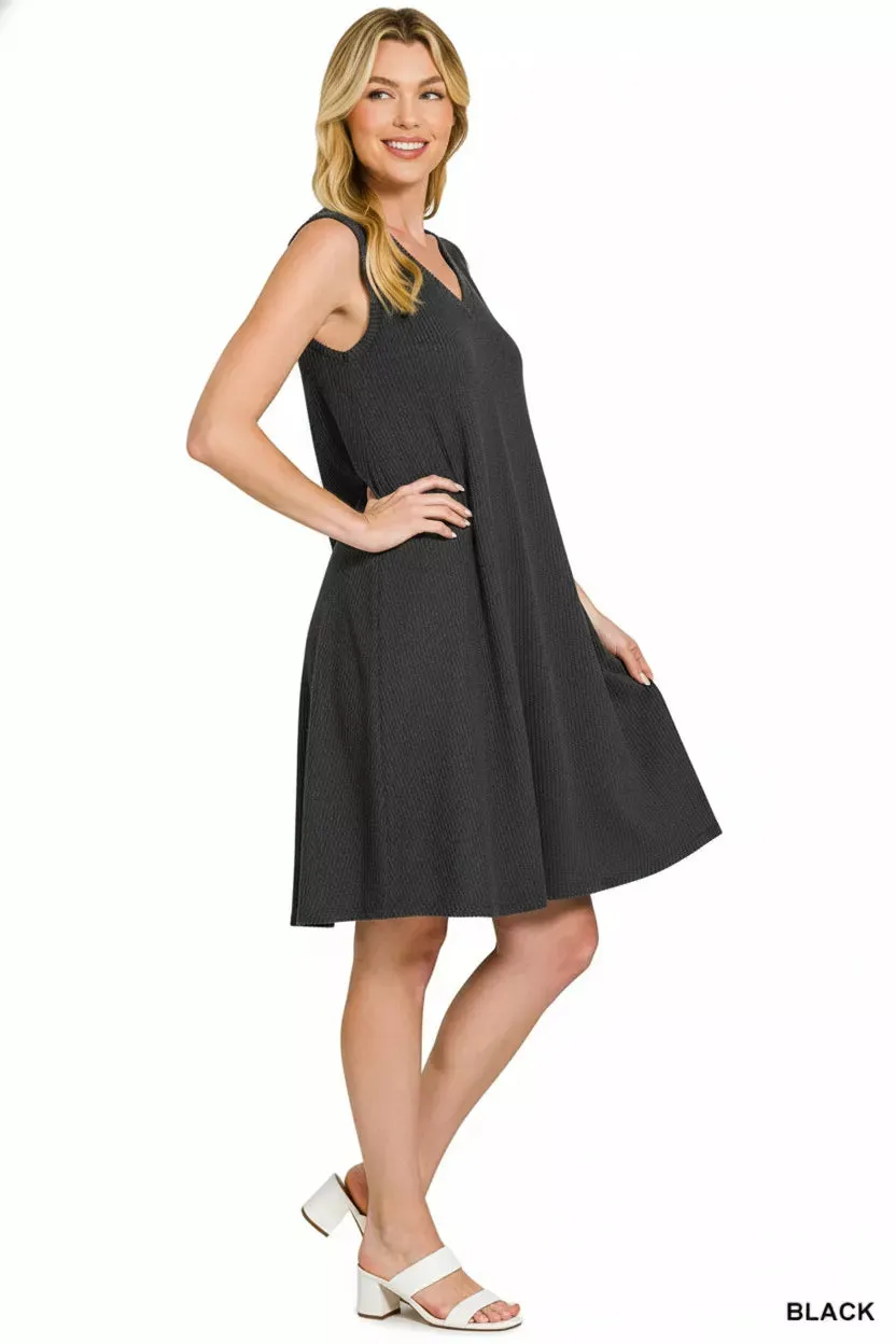Zenana Raised Rib Sleeveless Mini Dress sold by Charming Charlie product image thumbnail 3
