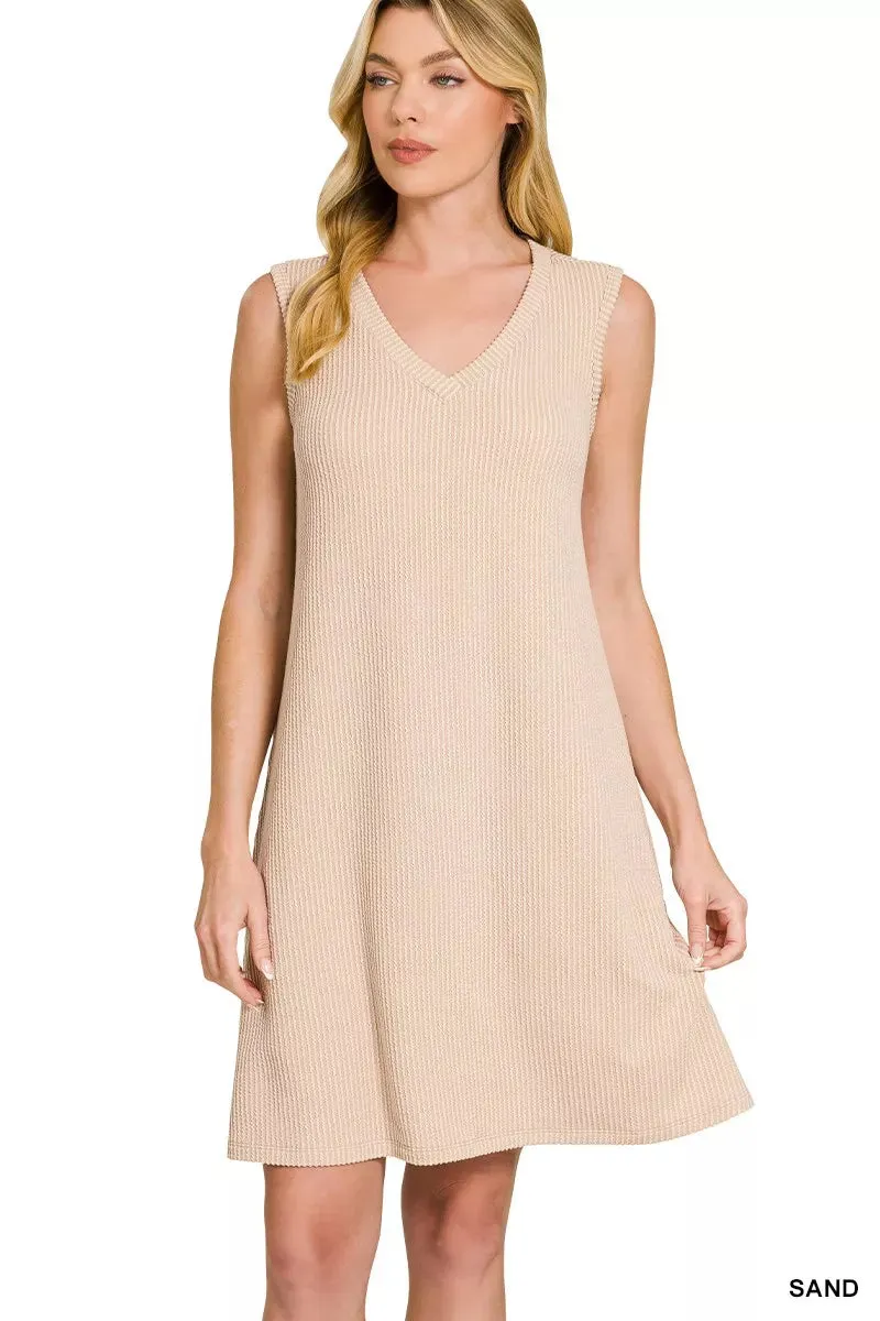 Zenana Raised Rib Sleeveless Mini Dress sold by Charming Charlie product image thumbnail 2
