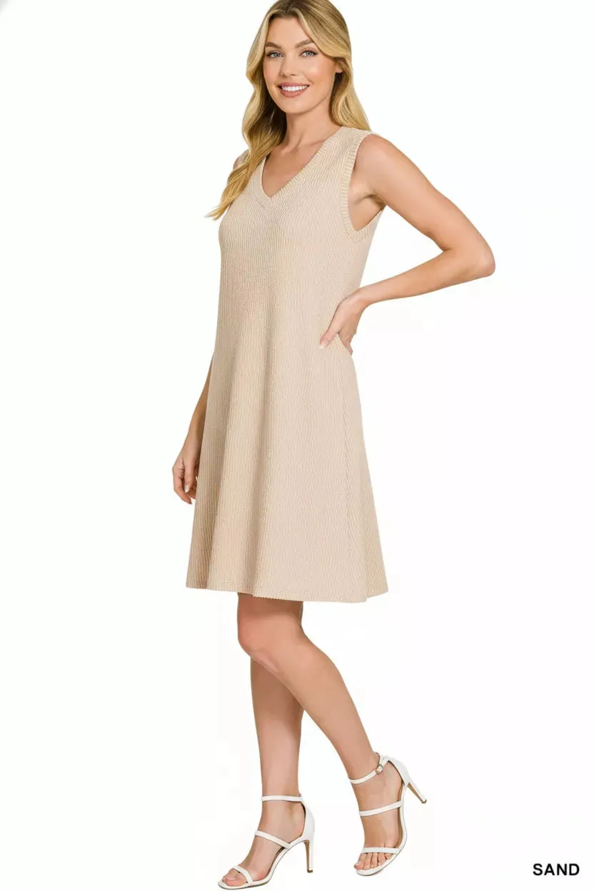 Zenana Raised Rib Sleeveless Mini Dress sold by Charming Charlie product image thumbnail 3