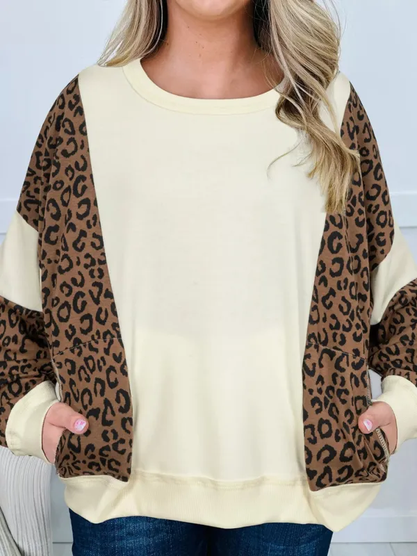 Leopard Round Neck Sweatshirt sold by Charming Charlie