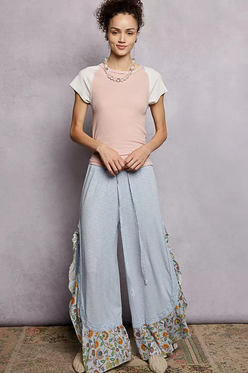 POL Round Neck Outseam Detail T-Shirt with Contrast Color Sleeves sold by Charming Charlie product image thumbnail 5