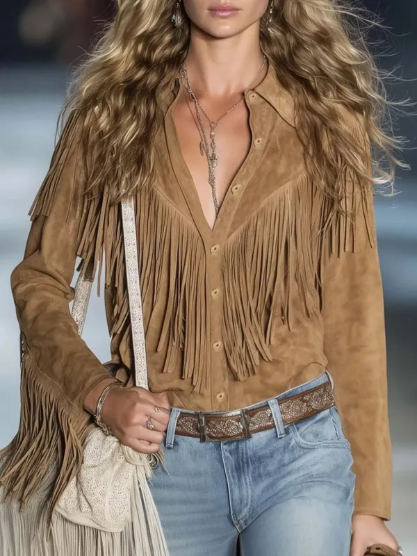 Western Style Fringe Jacket sold by Charming Charlie