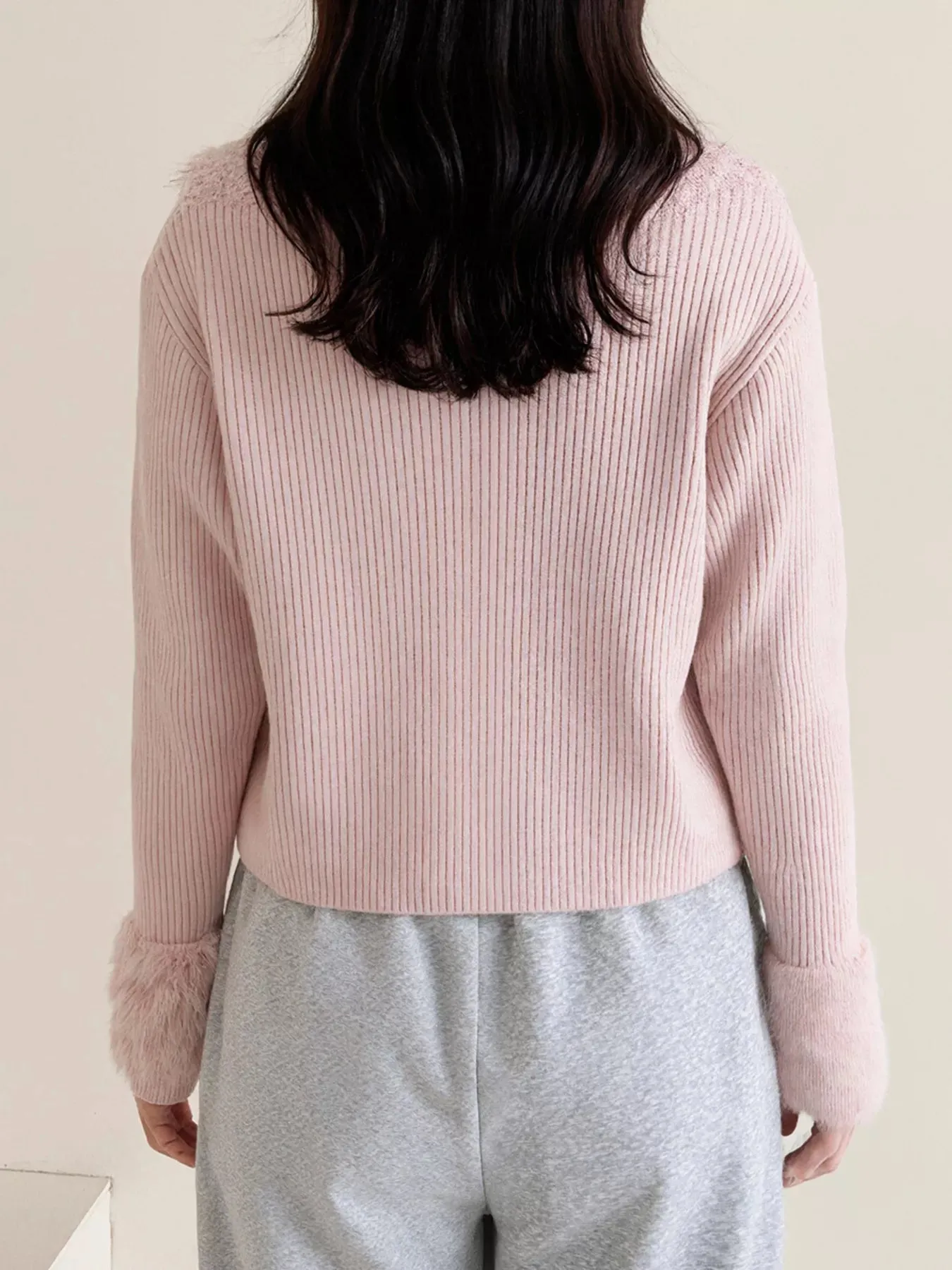 Fluffy Trim Zip-Up Cardigan sold by Charming Charlie product image thumbnail 3