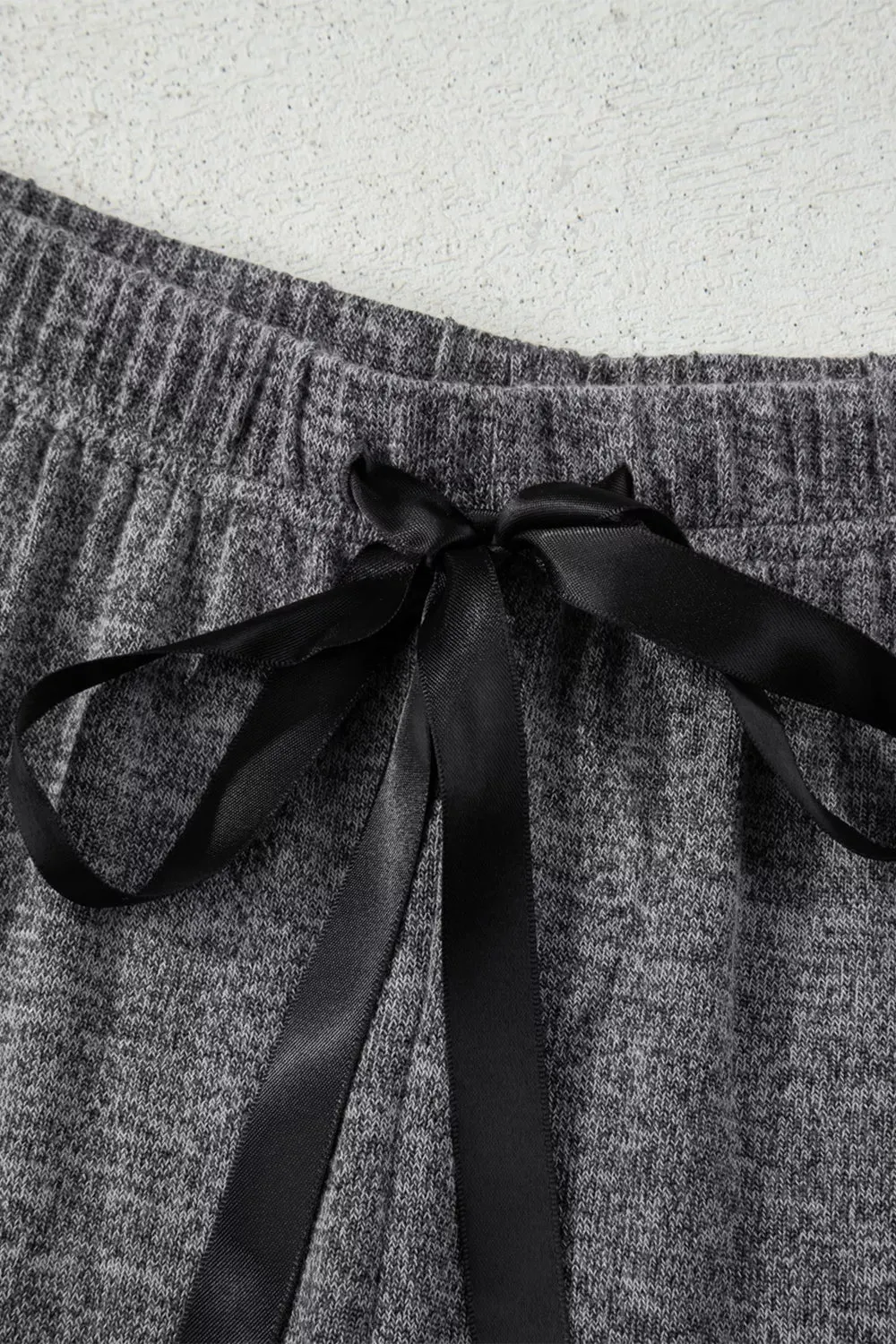 3pcs V Neck T Shirt and Ribbon Knot Pants Lounge Set with Open Duster sold by Charming Charlie product image thumbnail 5