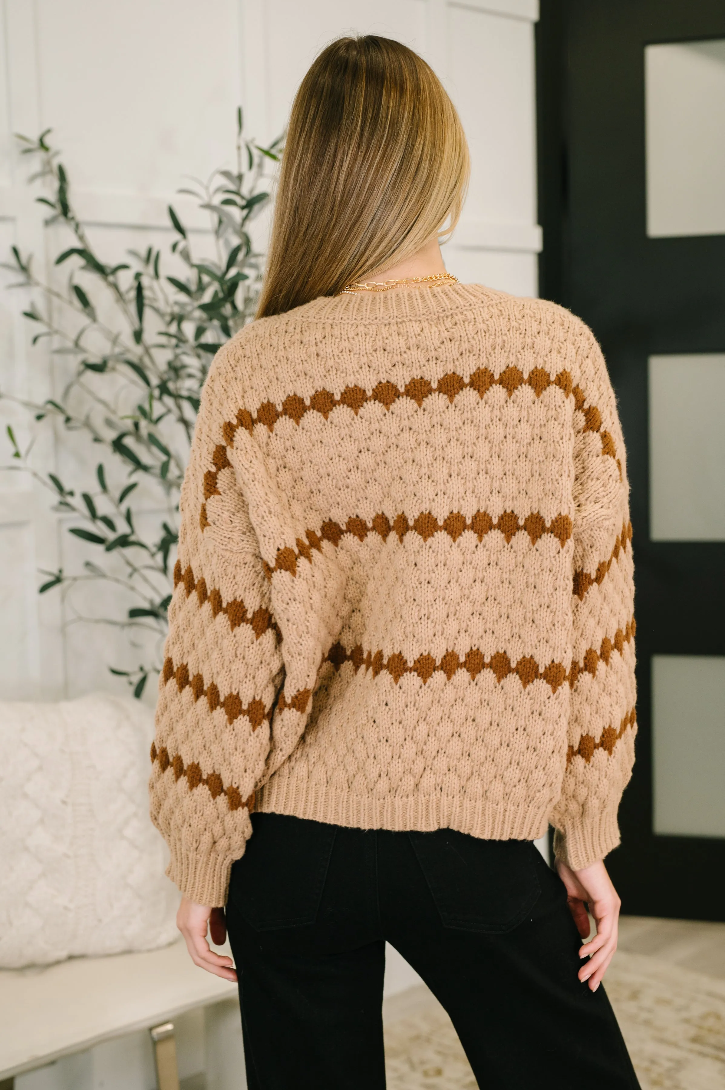 Ivy Lane Textured Sweater in Taupe sold by Charming Charlie product image thumbnail 5