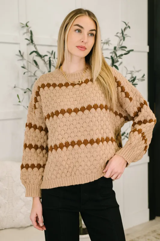 Ivy Lane Textured Sweater in Taupe sold by Charming Charlie