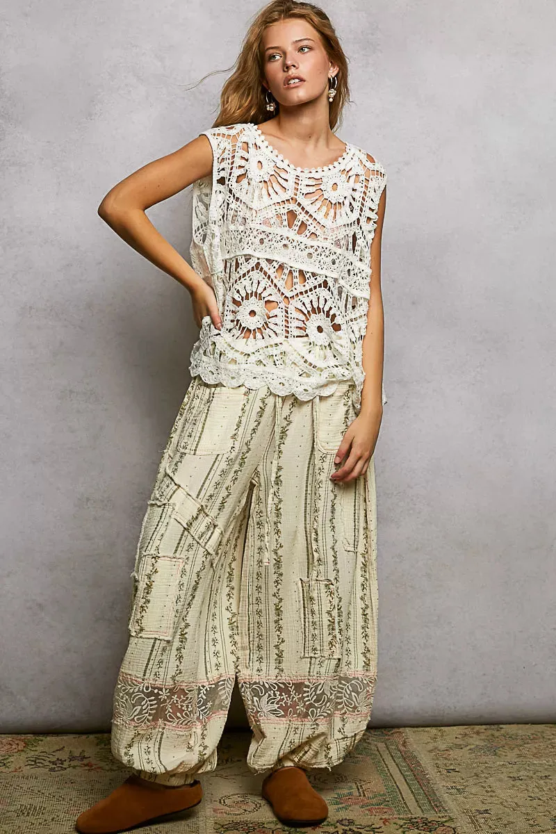 POL Openwork Round Neck Floral Crochet Tank sold by Charming Charlie product image thumbnail 5