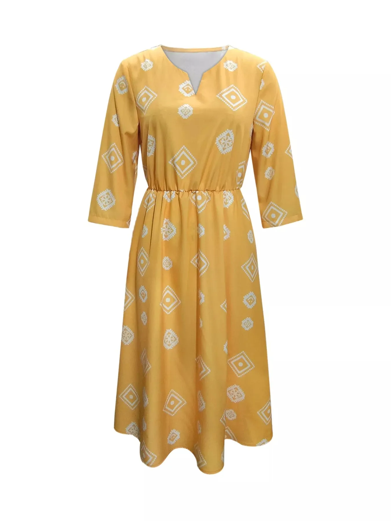 Notched 3/4 Sleeve Midi Dress sold by Charming Charlie product image thumbnail 2
