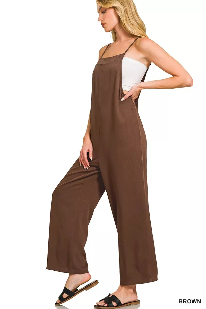 Zenana Rayon Woven Wide Leg Jumpsuit sold by Charming Charlie product image thumbnail 2
