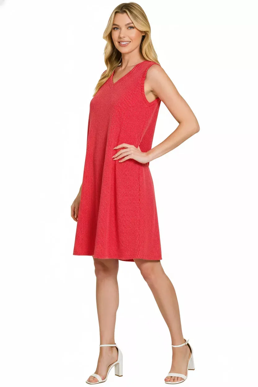Zenana Raised Rib Sleeveless Mini Dress sold by Charming Charlie product image thumbnail 3