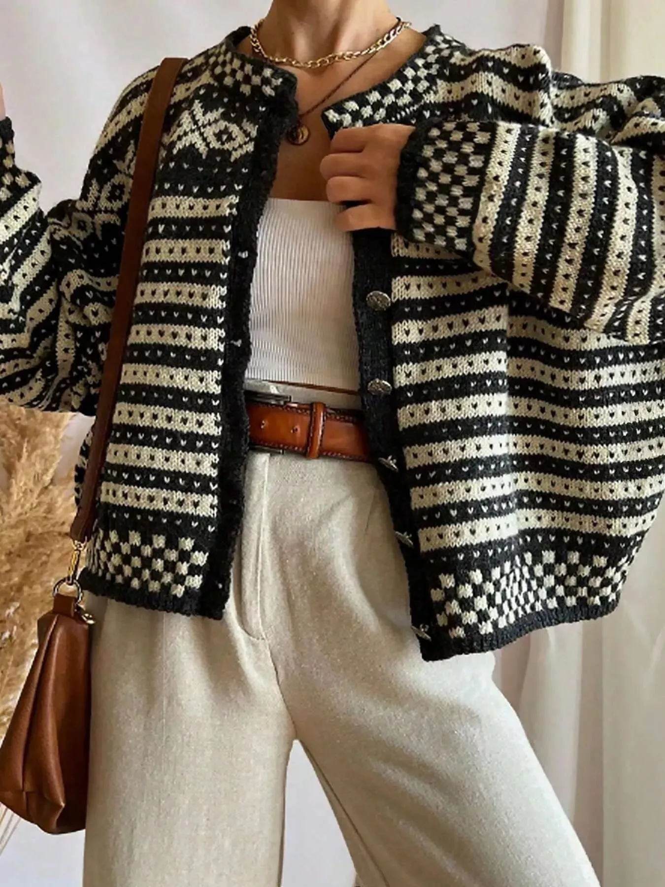 Striped Button Up Knit Cardigan sold by Charming Charlie