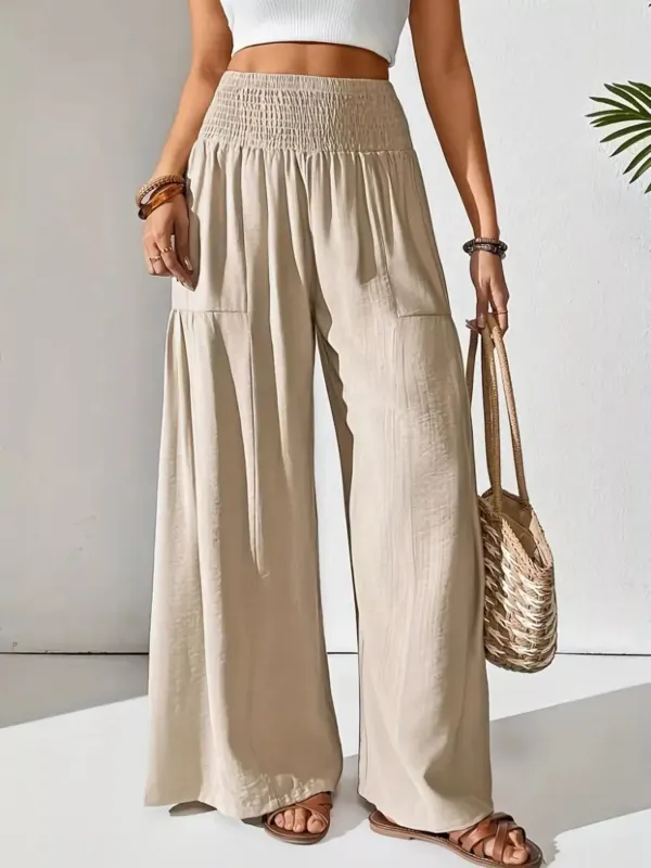 Smocked Waist Wide Leg Pants sold by Charming Charlie