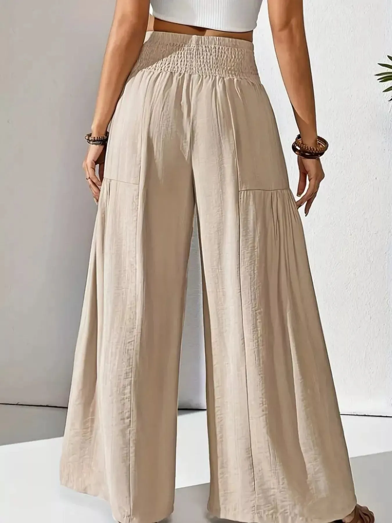 Smocked Waist Wide Leg Pants sold by Charming Charlie product image thumbnail 5
