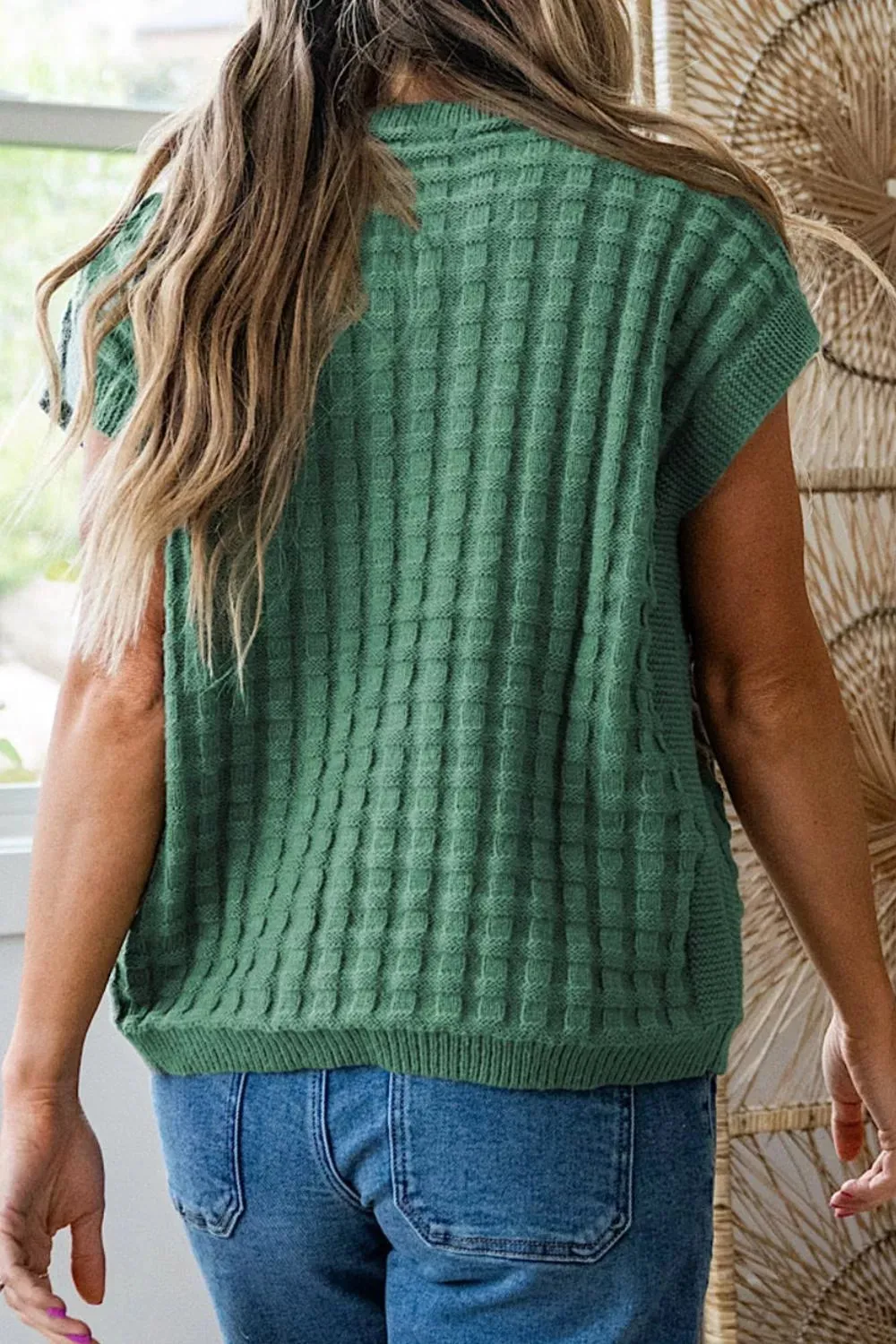 Textured Knit Cap Sleeve Sweater Vest sold by Charming Charlie product image thumbnail 2