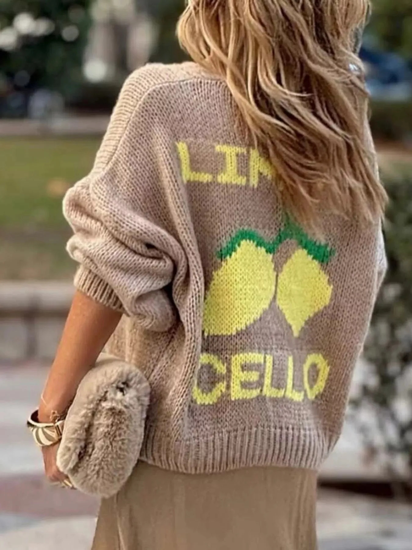 Lemon Button Up Knit Cardigan sold by Charming Charlie product image thumbnail 2