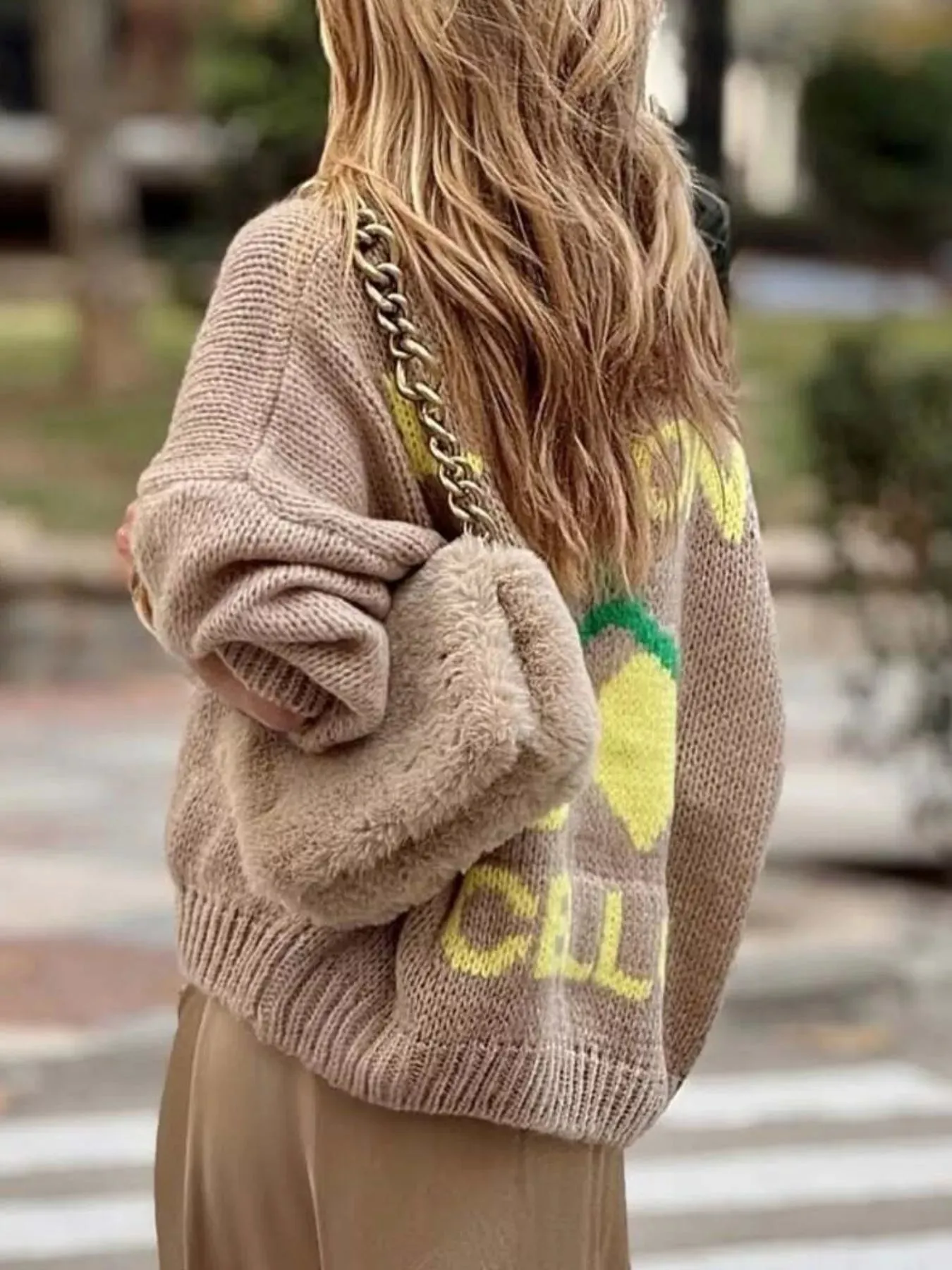 Lemon Button Up Knit Cardigan sold by Charming Charlie product image thumbnail 3