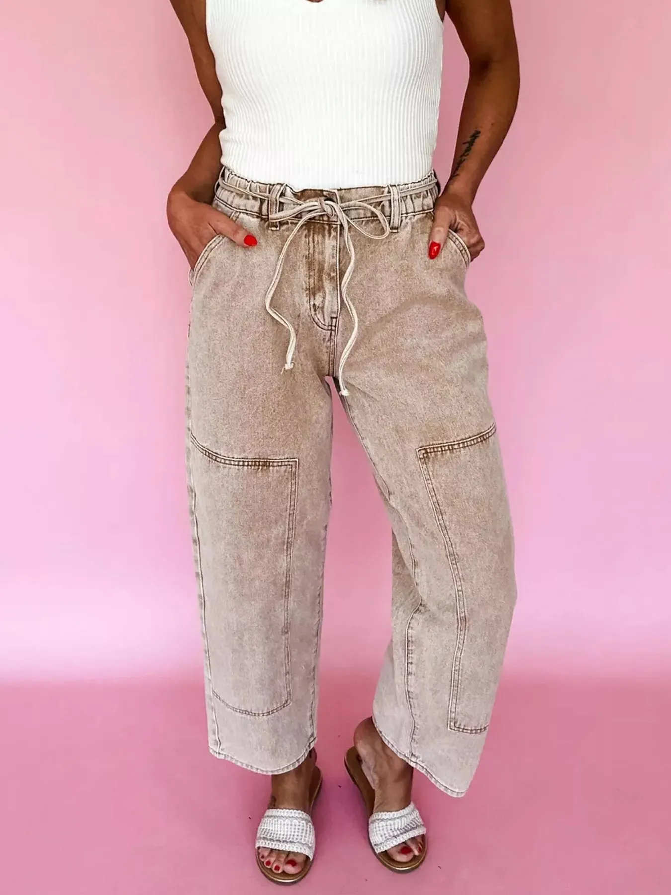 Acid Wash Wide Leg Jeans sold by Charming Charlie product image thumbnail 2