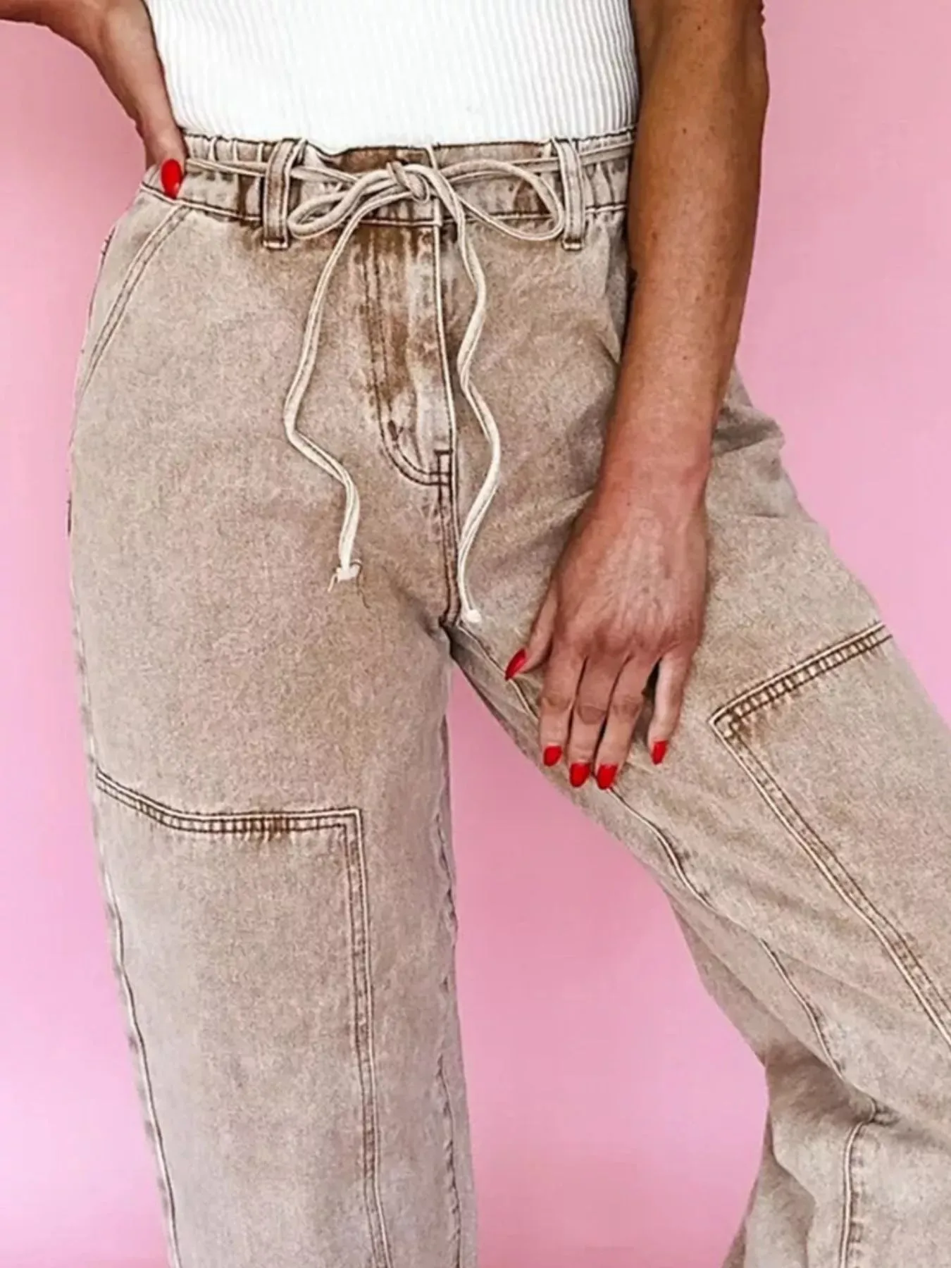 Acid Wash Wide Leg Jeans sold by Charming Charlie product image thumbnail 3