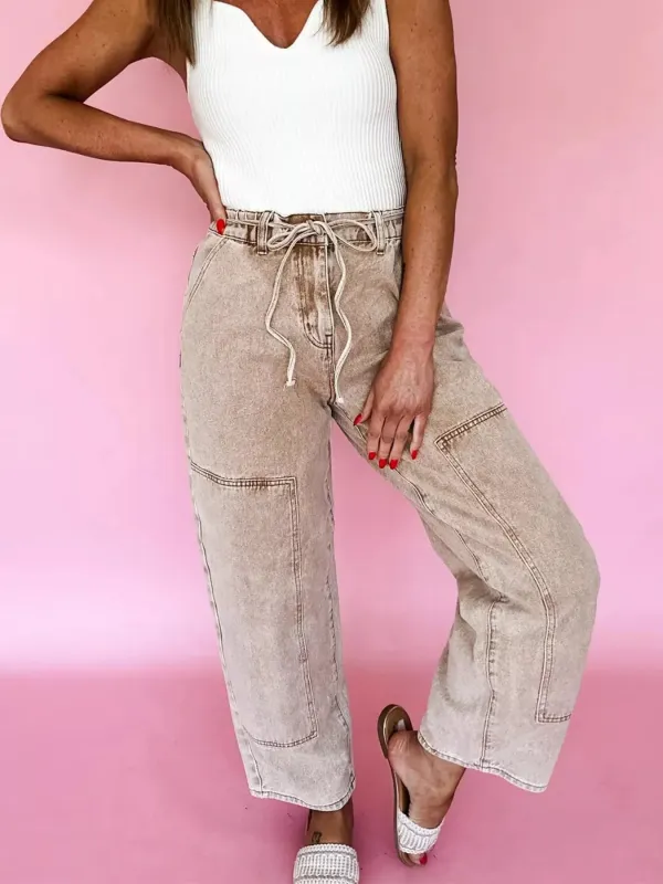 Acid Wash Wide Leg Jeans sold by Charming Charlie