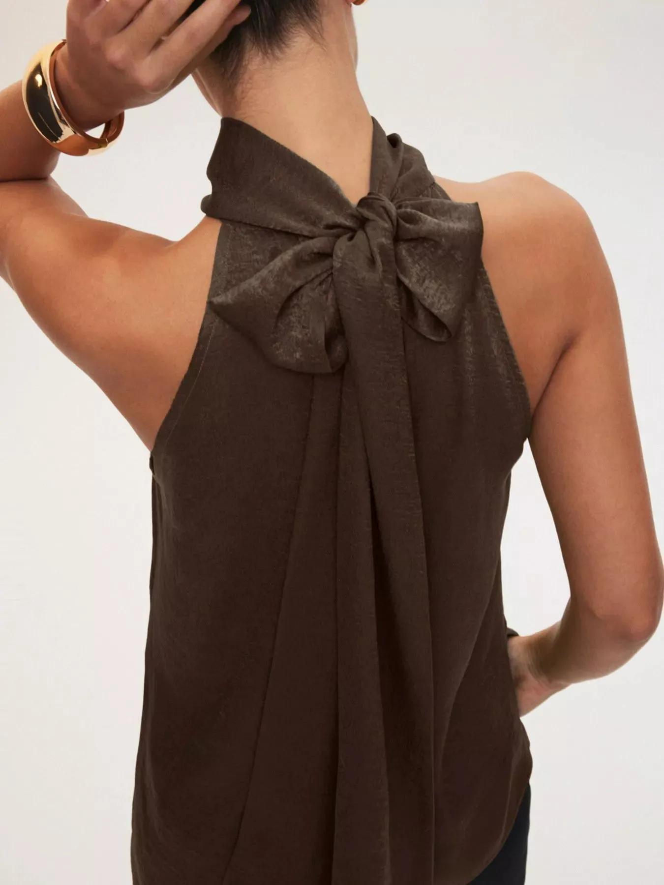Elegant Halter Neck Asymmetrical Sleeveless Top sold by Charming Charlie product image thumbnail 3