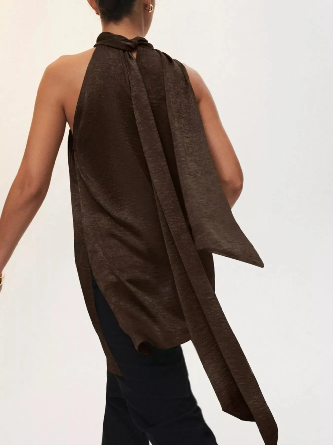 Elegant Halter Neck Asymmetrical Sleeveless Top sold by Charming Charlie product image thumbnail 2