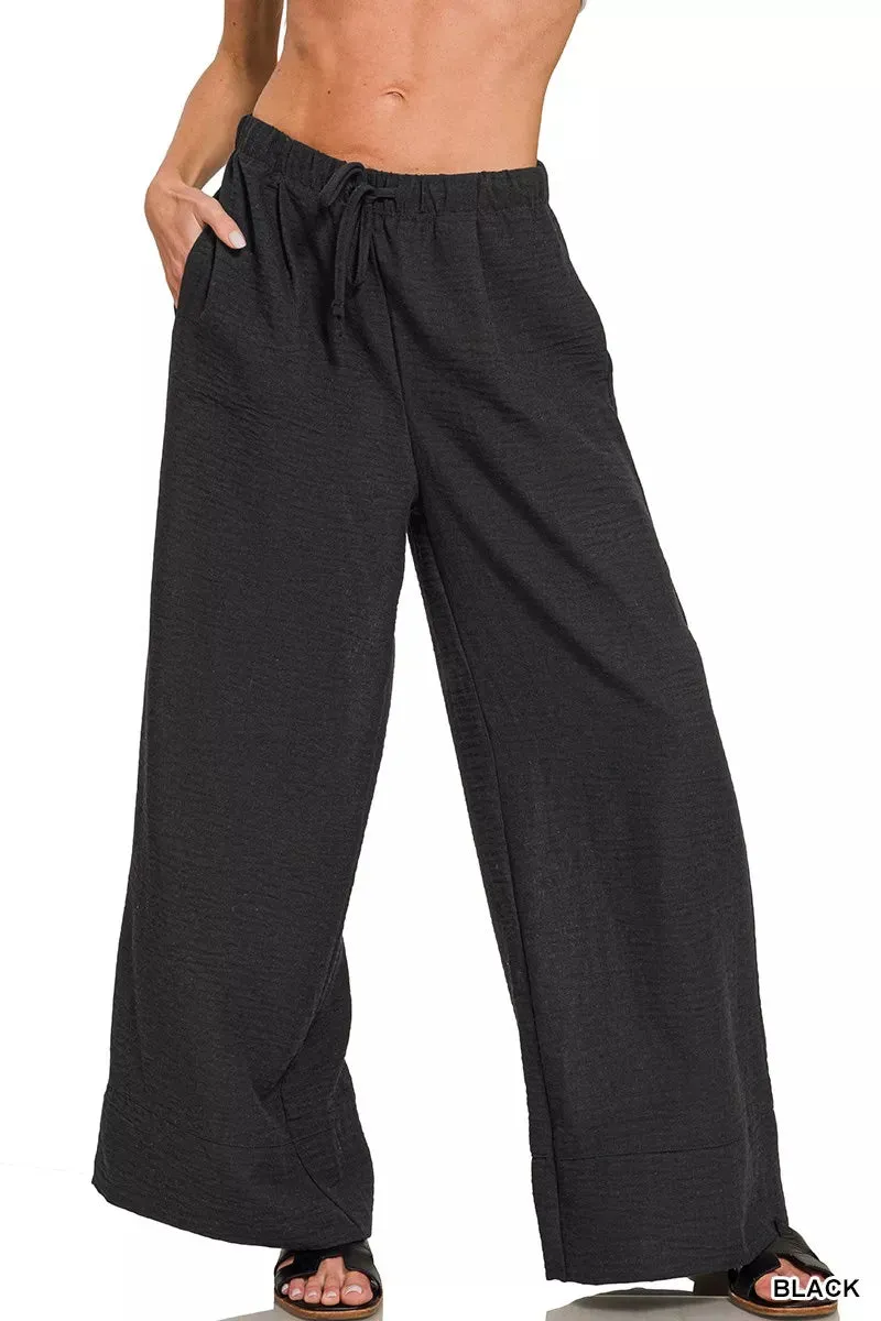 Zenana Woven Airflow Drawstring Pants sold by Charming Charlie product image thumbnail 2