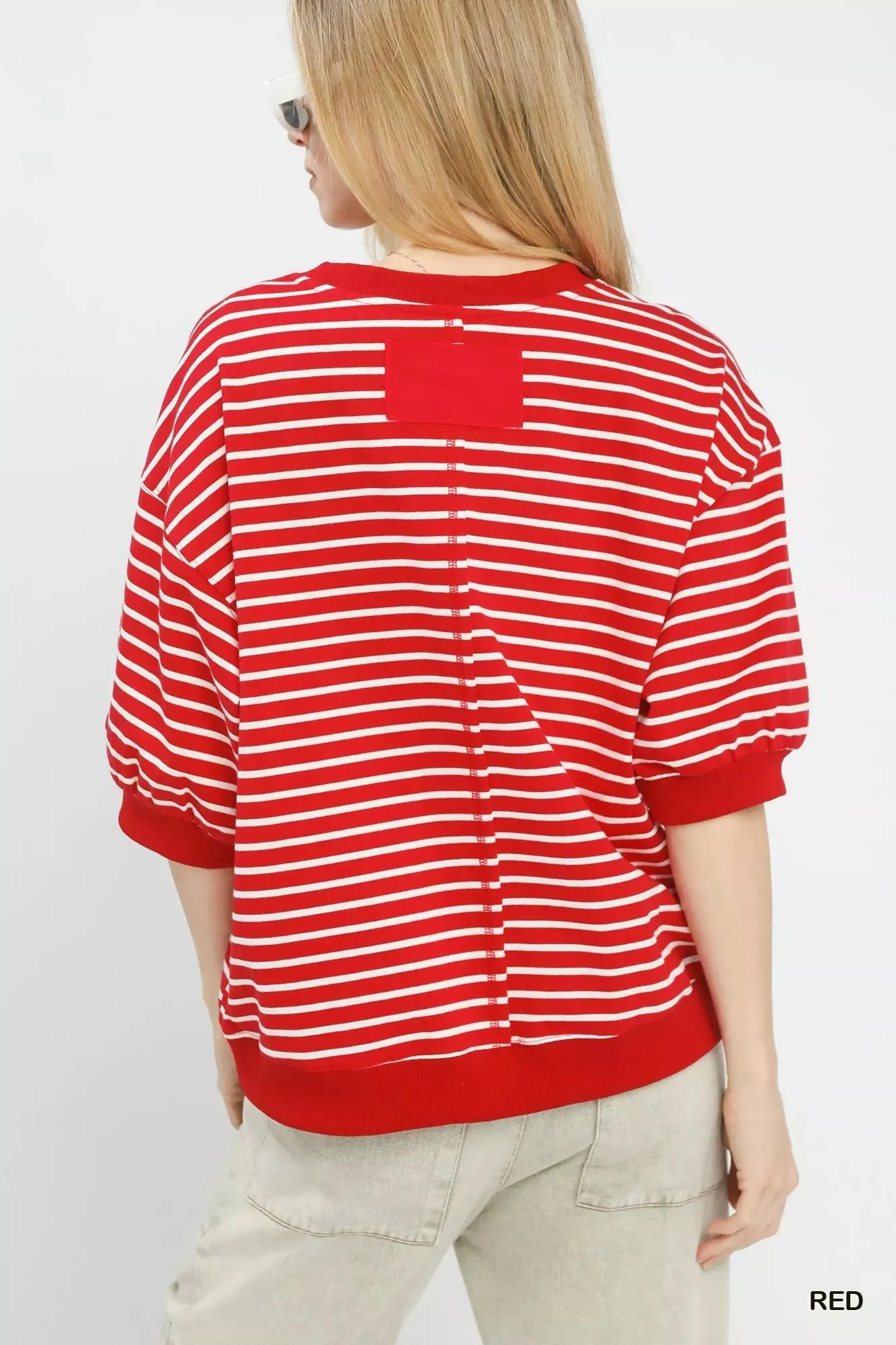 Umgee Striped Short Sleeve Pullover Top sold by Charming Charlie product image thumbnail 3