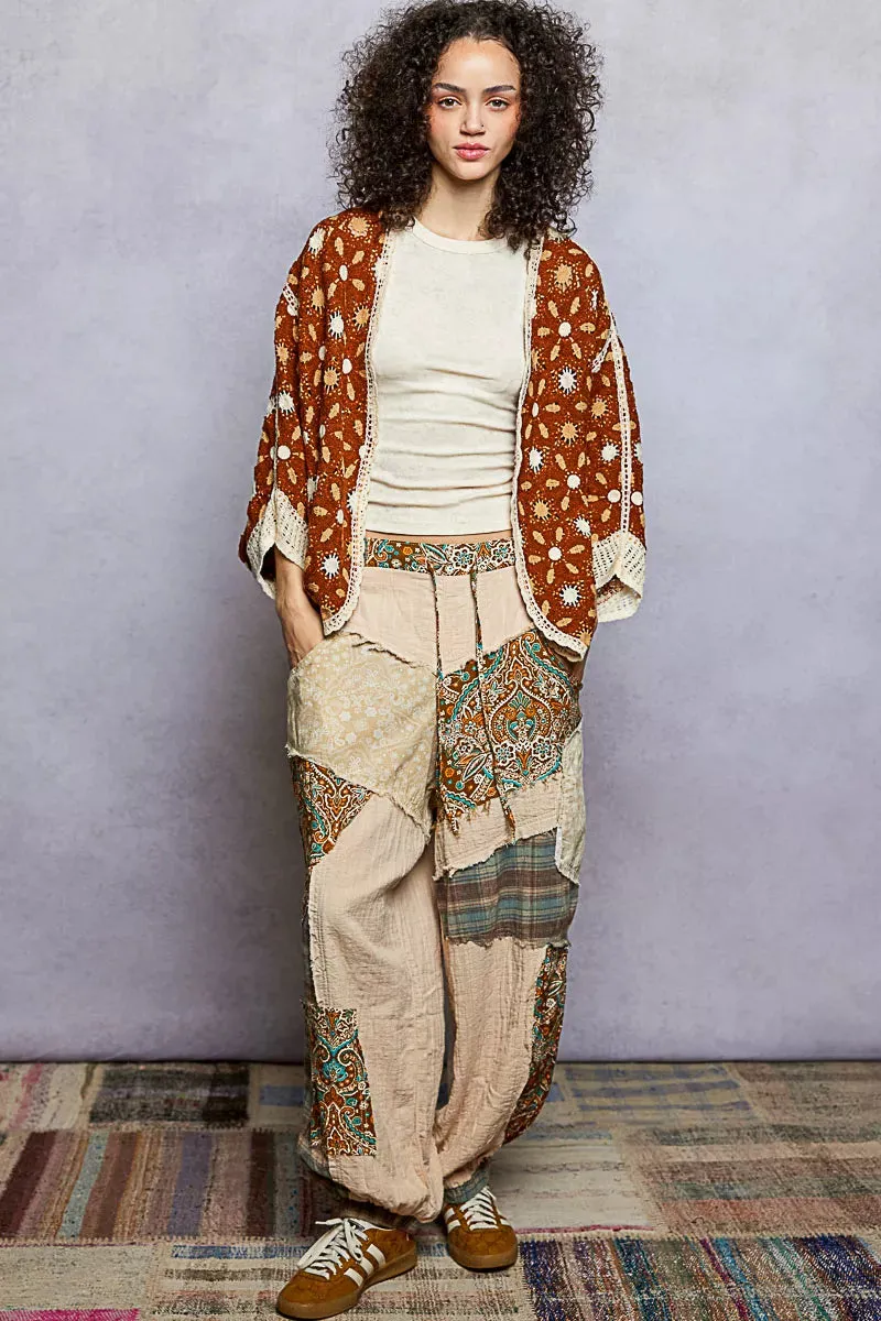 POL Open Front Floral Pattern Crochet Cardigan sold by Charming Charlie product image thumbnail 5