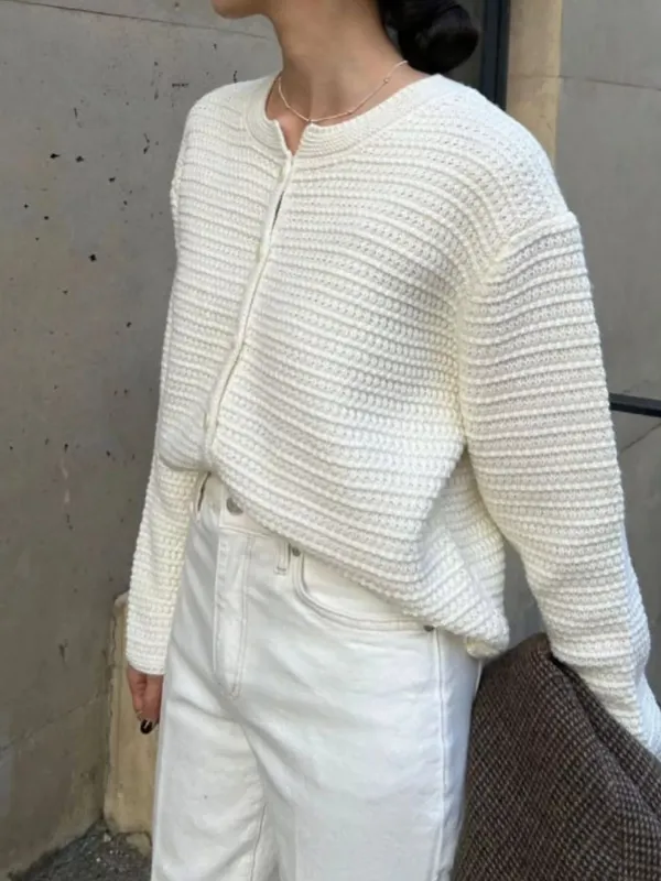 Textured Knit Button-Down Cardigan sold by Charming Charlie