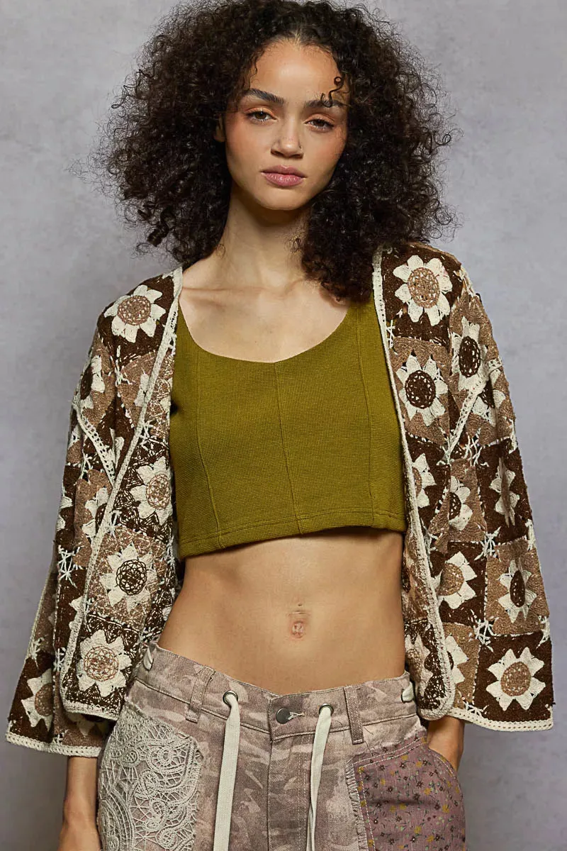 POL Open Front Cardigan with Varied Patterns sold by Charming Charlie product image thumbnail 2