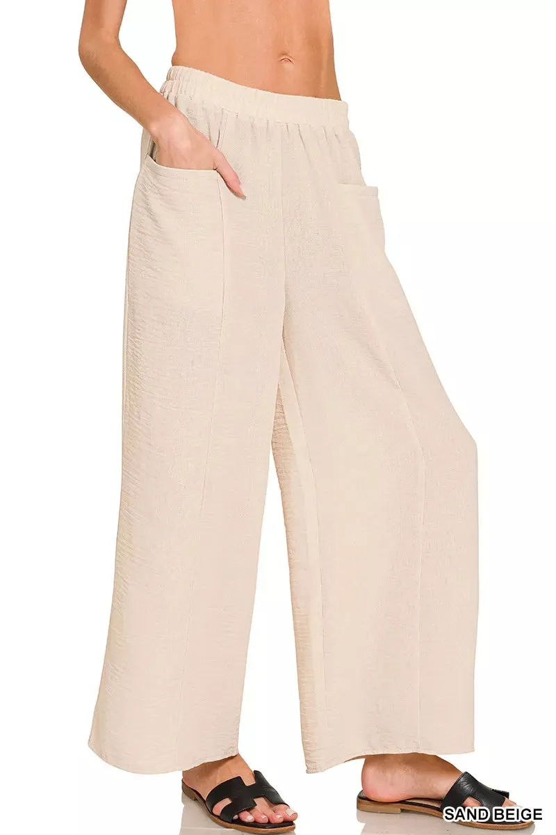 Zenana Woven Airflow Elastic Waistband Pants sold by Charming Charlie product image thumbnail 2
