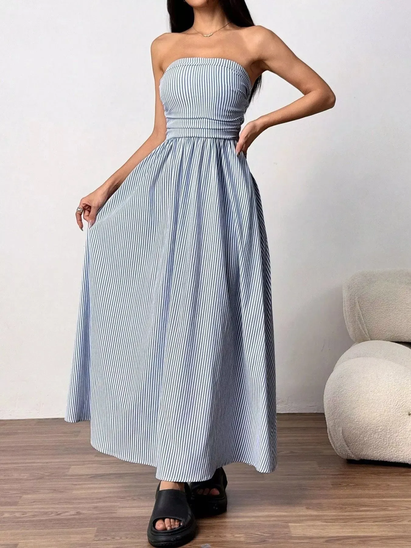 Striped Strapless Casual Maxi Dress sold by Charming Charlie product image thumbnail 4