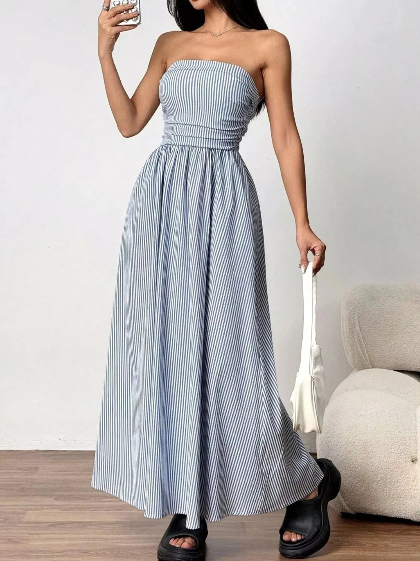 Striped Strapless Casual Maxi Dress sold by Charming Charlie product image thumbnail 3