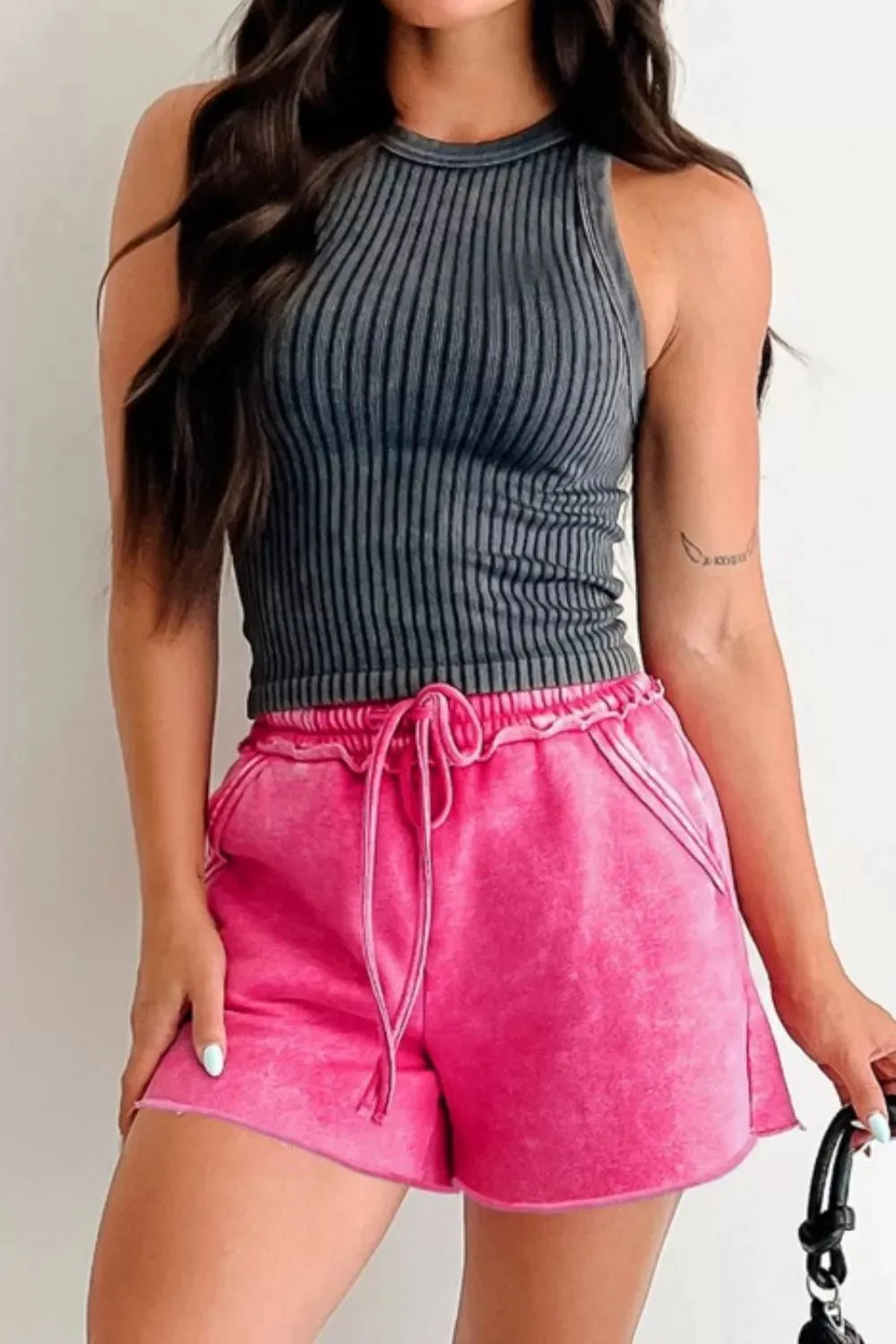 Wash Drawstring Shorts sold by Charming Charlie product image thumbnail 3