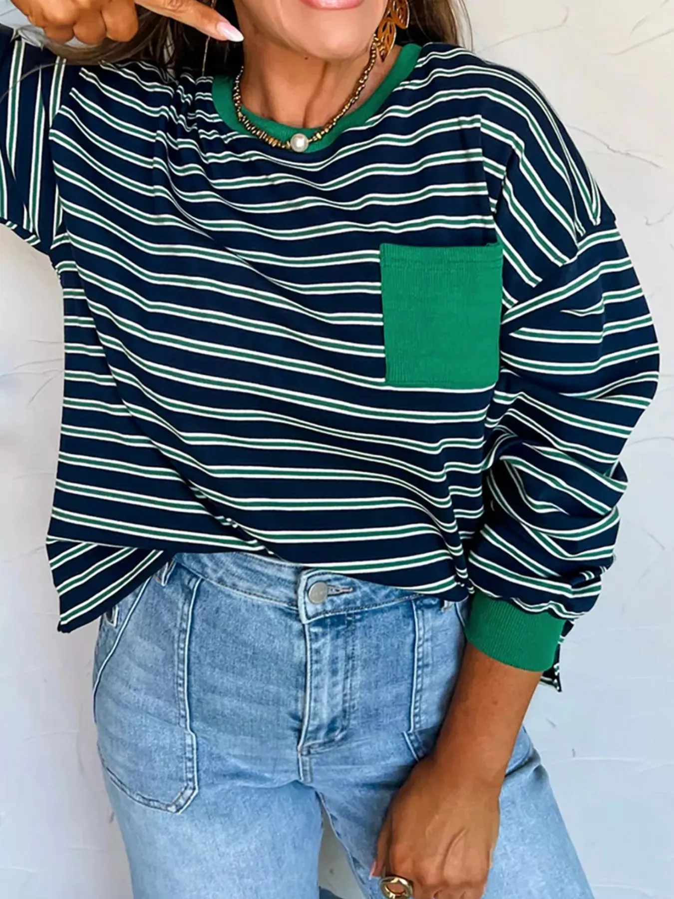 Striped Long Sleeve Top sold by Charming Charlie