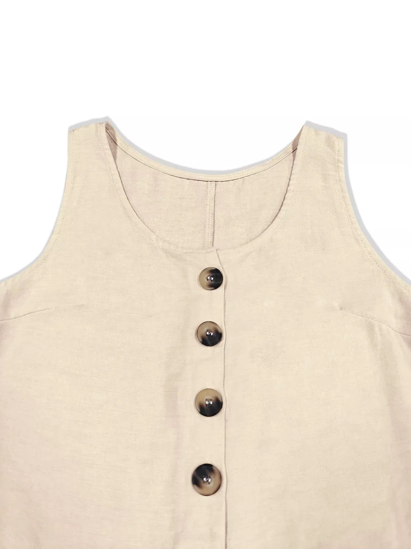 Sleeveless Button Front Wide Leg Jumpsuit sold by Charming Charlie product image thumbnail 4