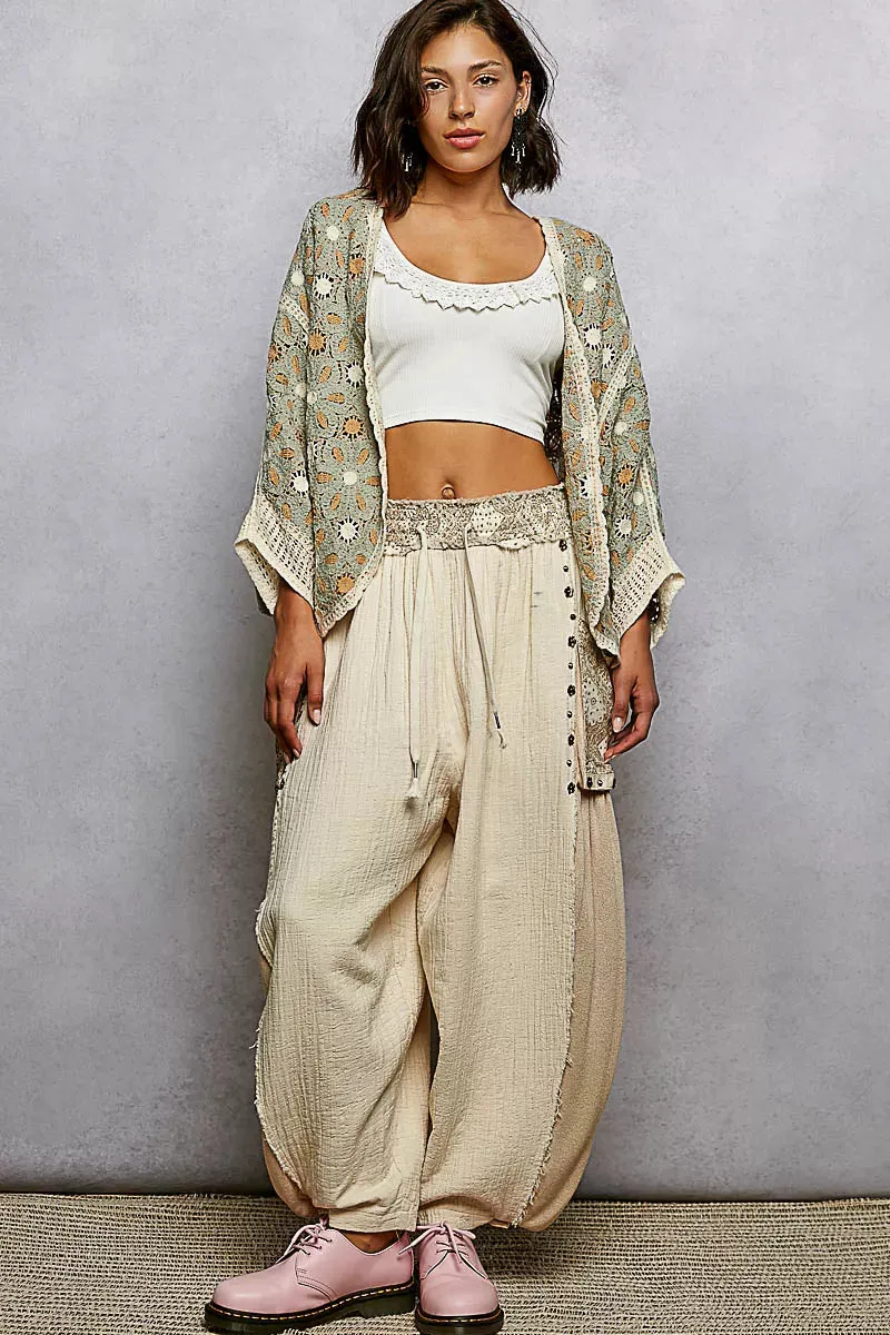 POL Open Front Floral Pattern Crochet Cardigan sold by Charming Charlie product image thumbnail 5