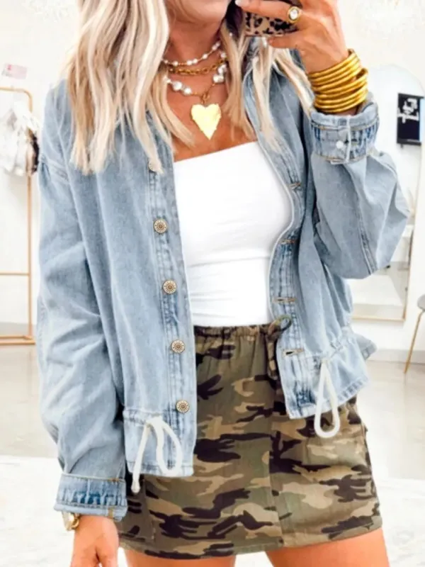 Wash Button Up Denim Jacket sold by Charming Charlie