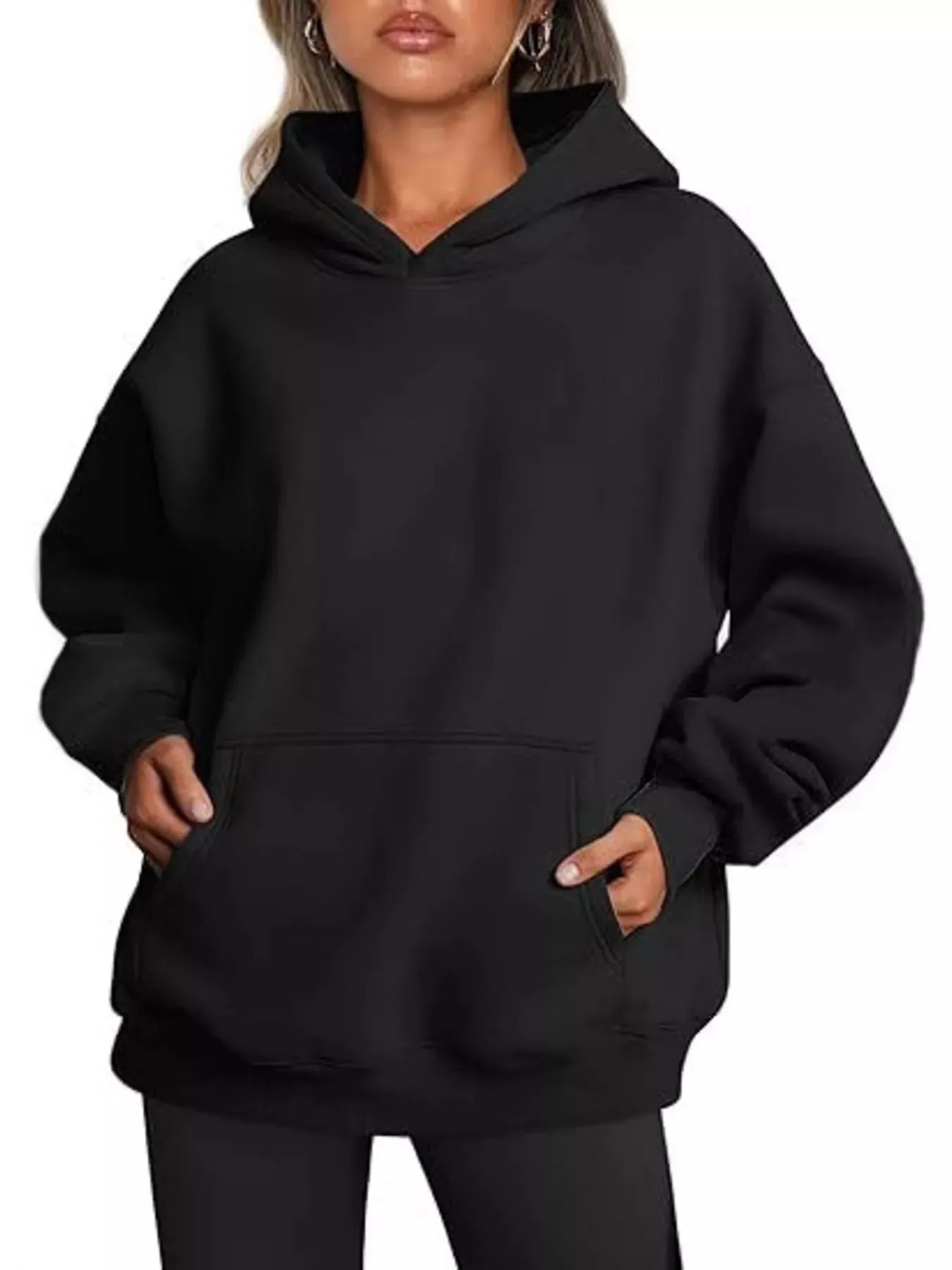 Kangaroo Pocket Long Sleeve Hoodie sold by Charming Charlie product image thumbnail 4