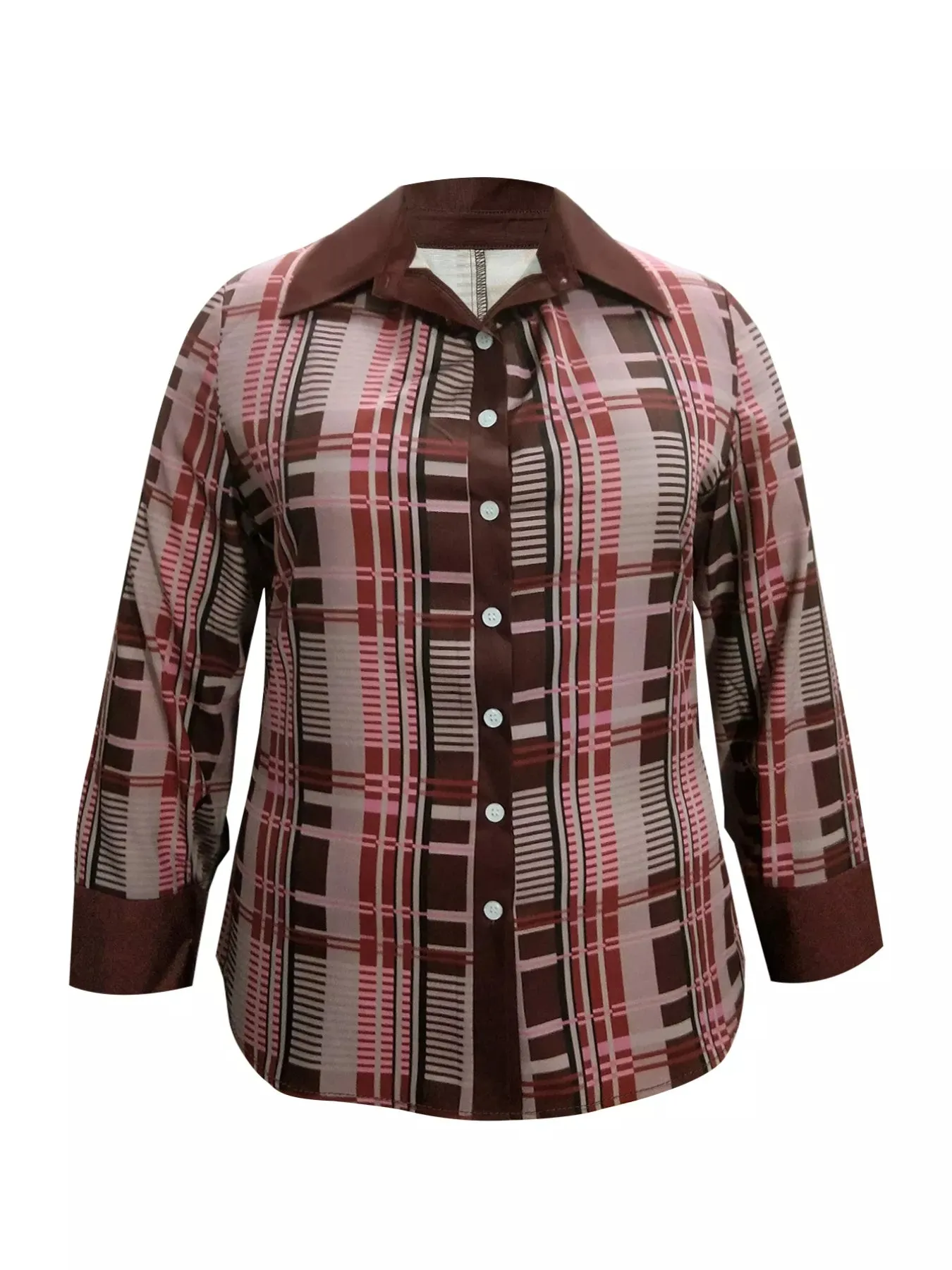 Plus Size Plaid Button-Down Shirt sold by Charming Charlie product image thumbnail 3