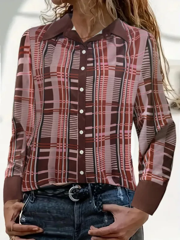 Plus Size Plaid Button-Down Shirt sold by Charming Charlie