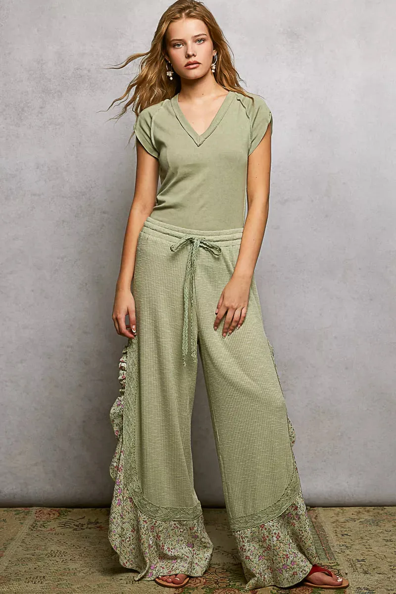 POL V-Neck Short Sleeve Washed T-Shirt with Outseam sold by Charming Charlie product image thumbnail 5