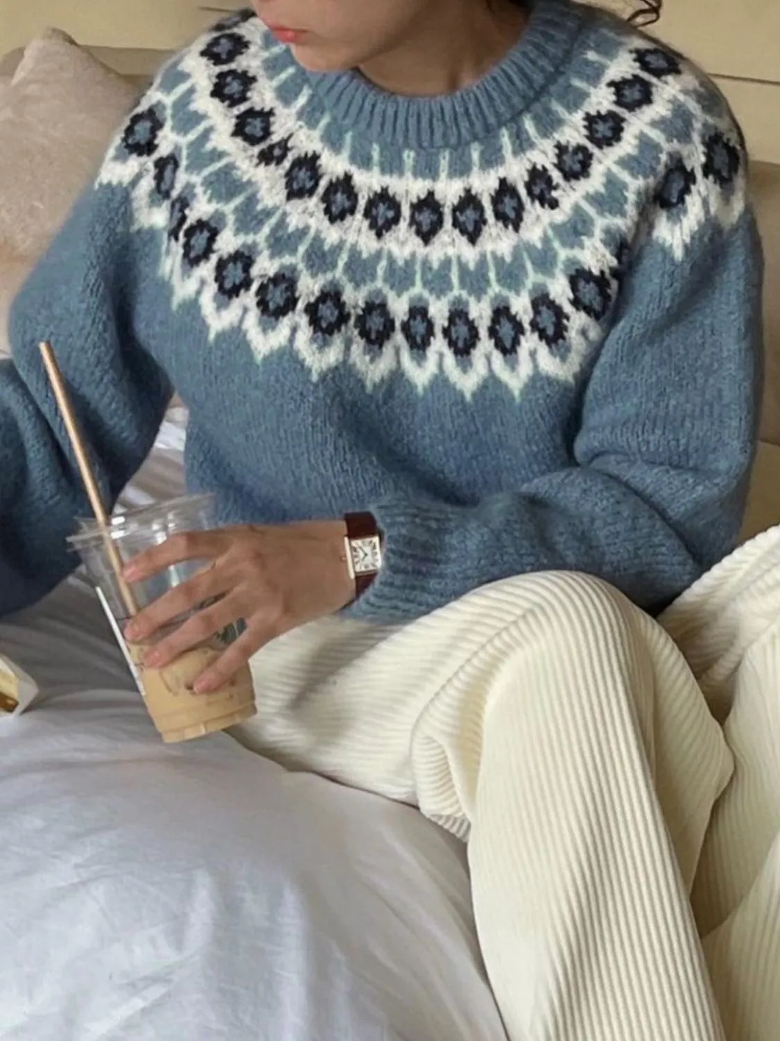 Round Neck Long Sleeve Sweater sold by Charming Charlie