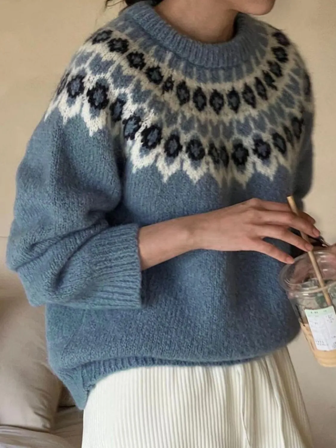 Round Neck Long Sleeve Sweater sold by Charming Charlie product image thumbnail 3