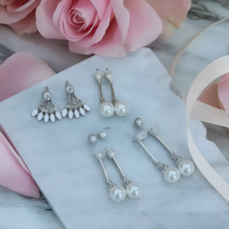 Elegant Pearl & Crystal Drop Earrings Collection made by Charming Charlie